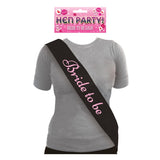 Bride To Be Black Sash