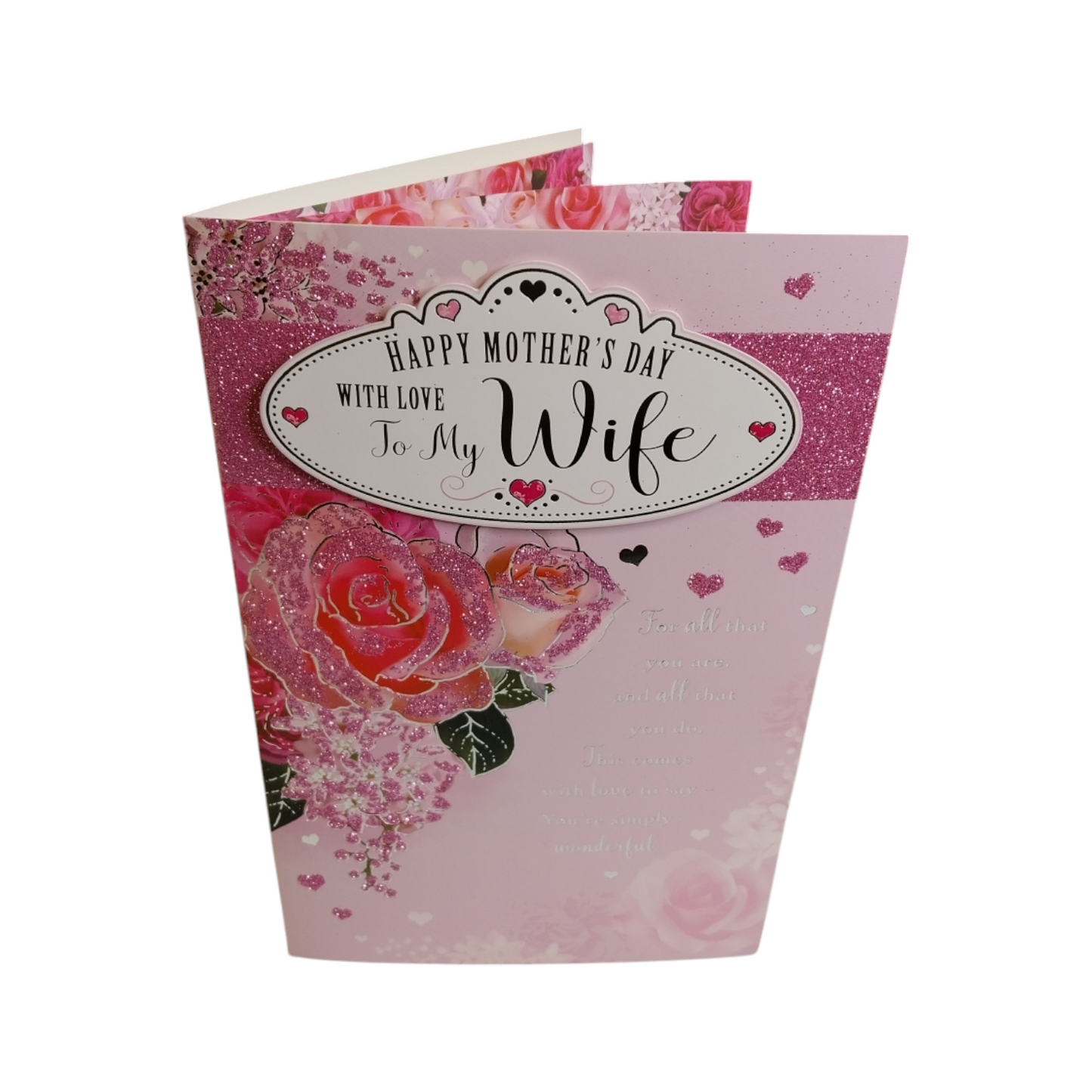 To My Wife Beautiful Roses Design Pink Mother's Day Card