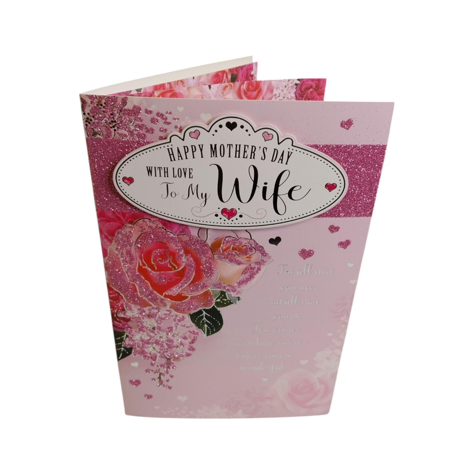 To My Wife Beautiful Roses Design Pink Mother's Day Card