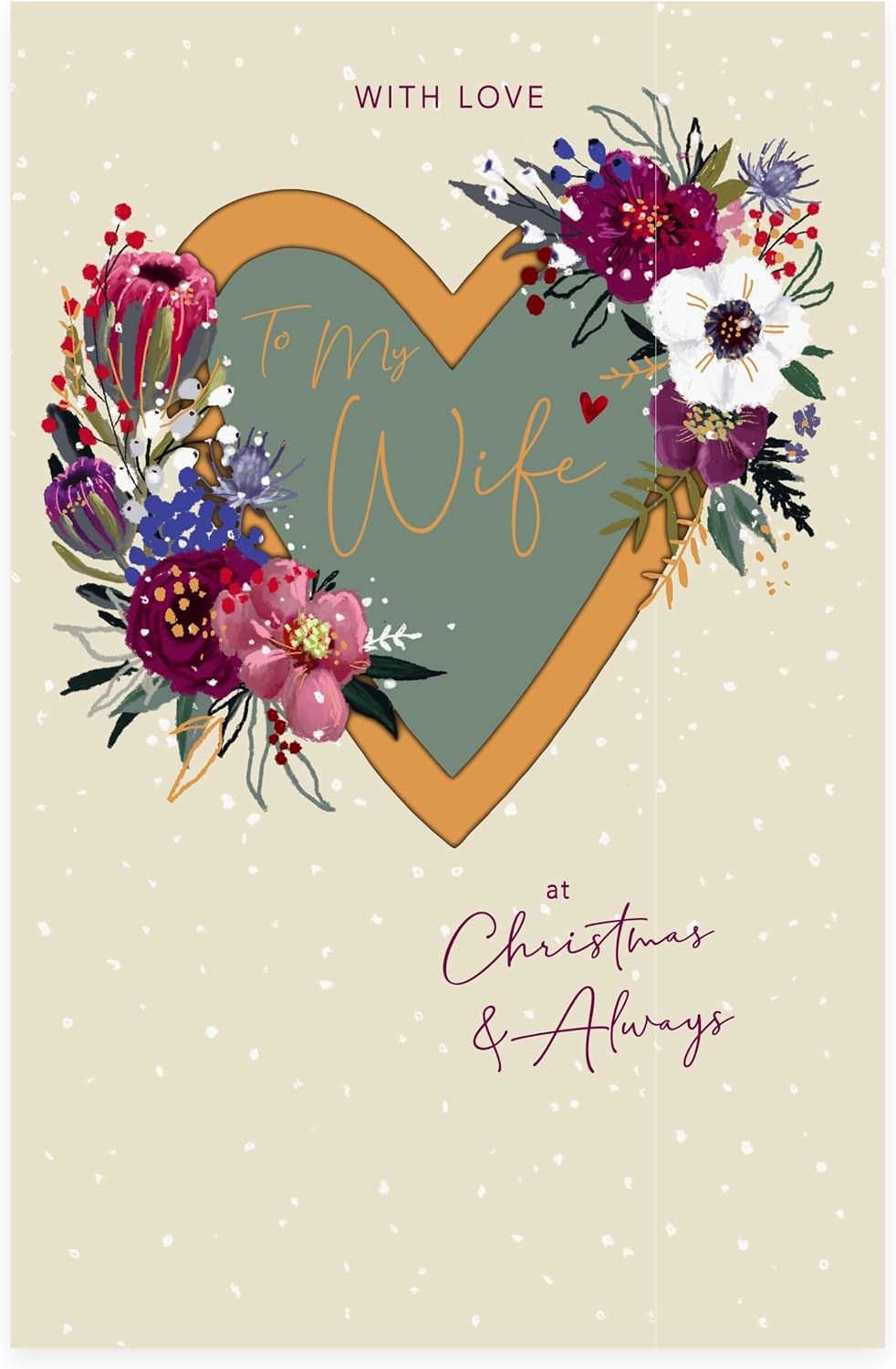 Floral Design Wife Christmas Card