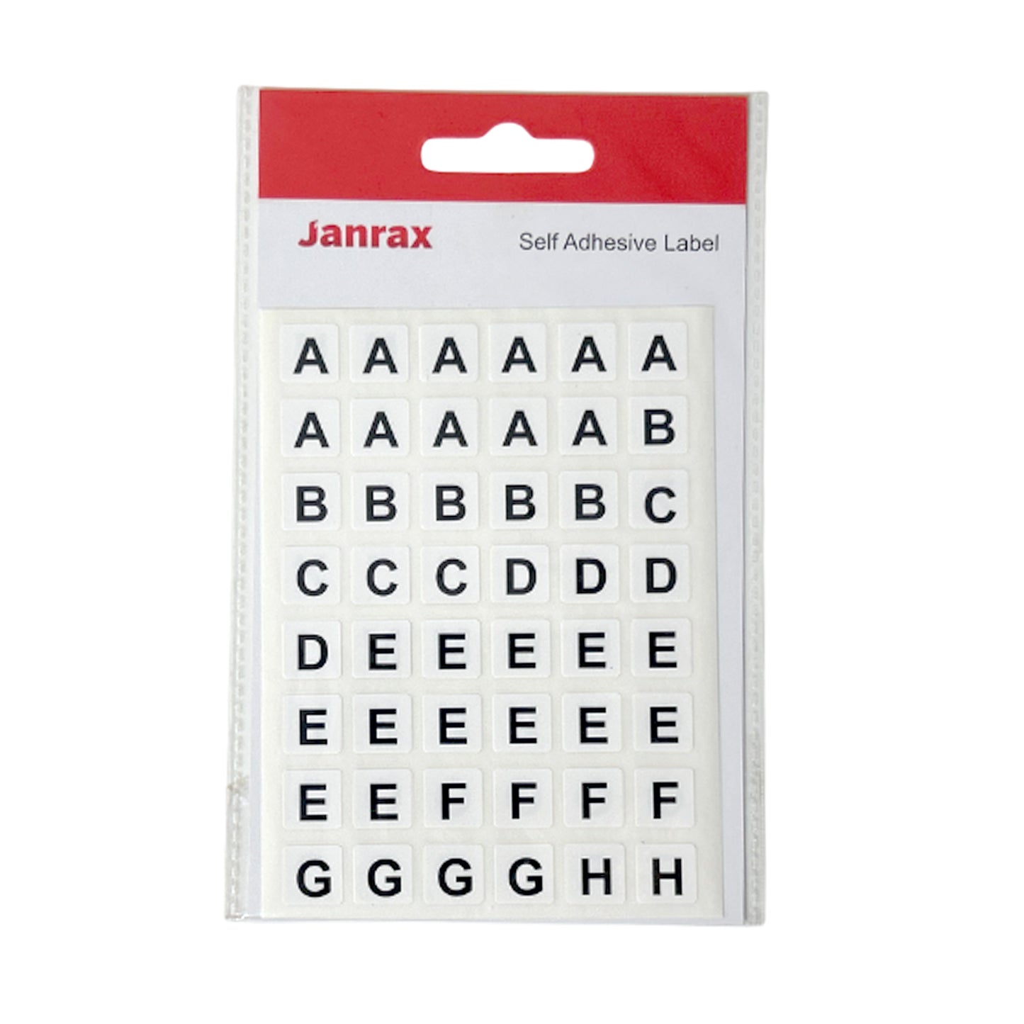 Pack of 144 Black on White A-Z Alphabet 12x12mm Self Adhesive Labels