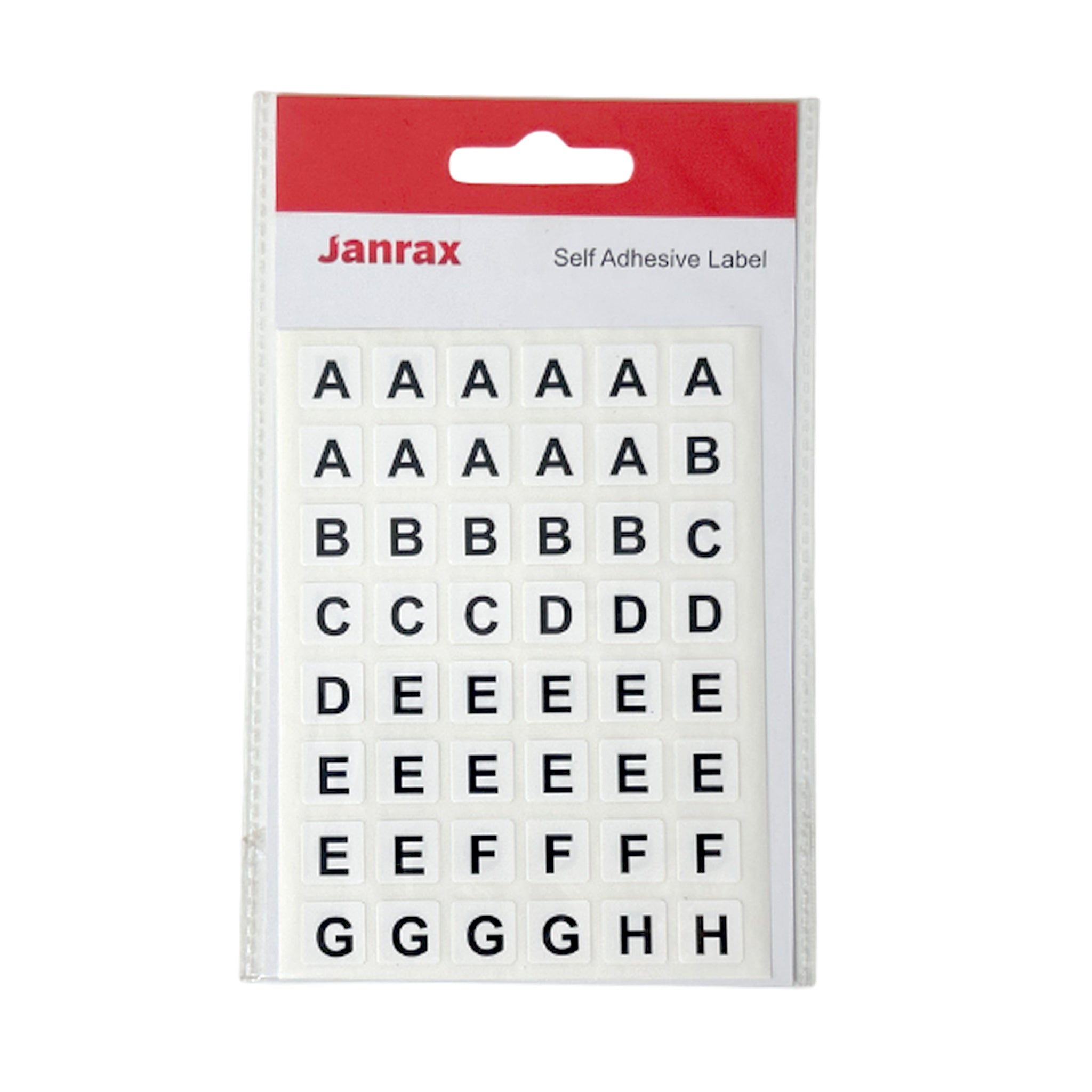 Pack of 144 Black on White A-Z Alphabet 12x12mm Self Adhesive Labels