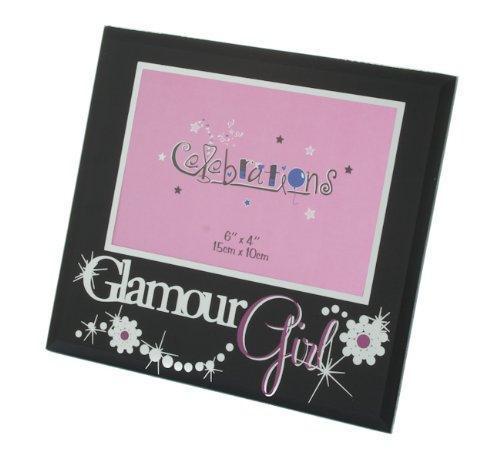 Black Glass Glamour Girl Photo Picture Frame 6x4 New