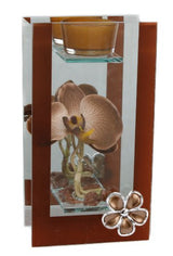 Hesita single T lite Holder Glass/ Mirror Brown