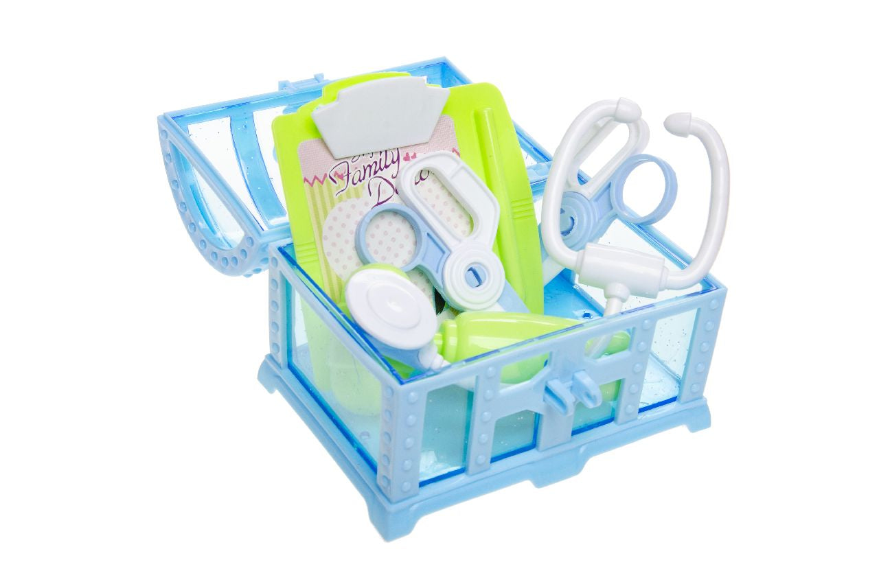 Doctor Treasure Chest With Padlock And Medical Accessories