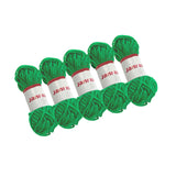 Pack of 5 Green Acrylic Yarn Rolls – 10g each, 4 Strand 8 Ply Knitting Wool