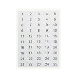 Pack of 800 Black on White 1-200 Number 8x13mm Self Adhesive Labels