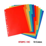 A4 Multicolour 10 Part Tab Dividers with Writable Cover for Ring Binders