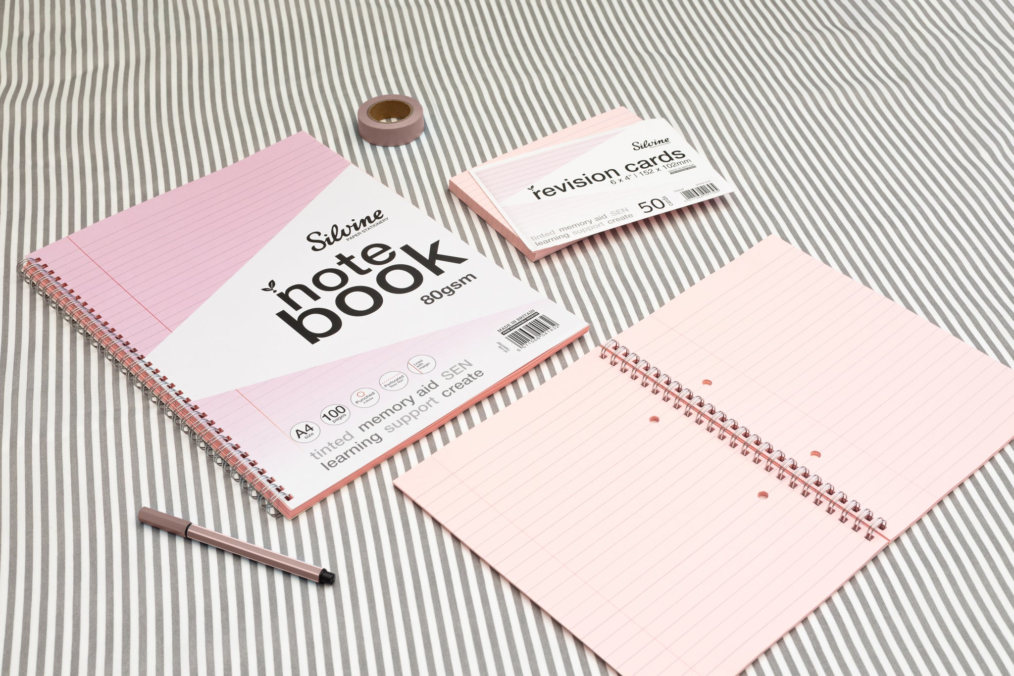 Pack of 50 6x4" SEN Pink Lined Dyslexia Record Cards