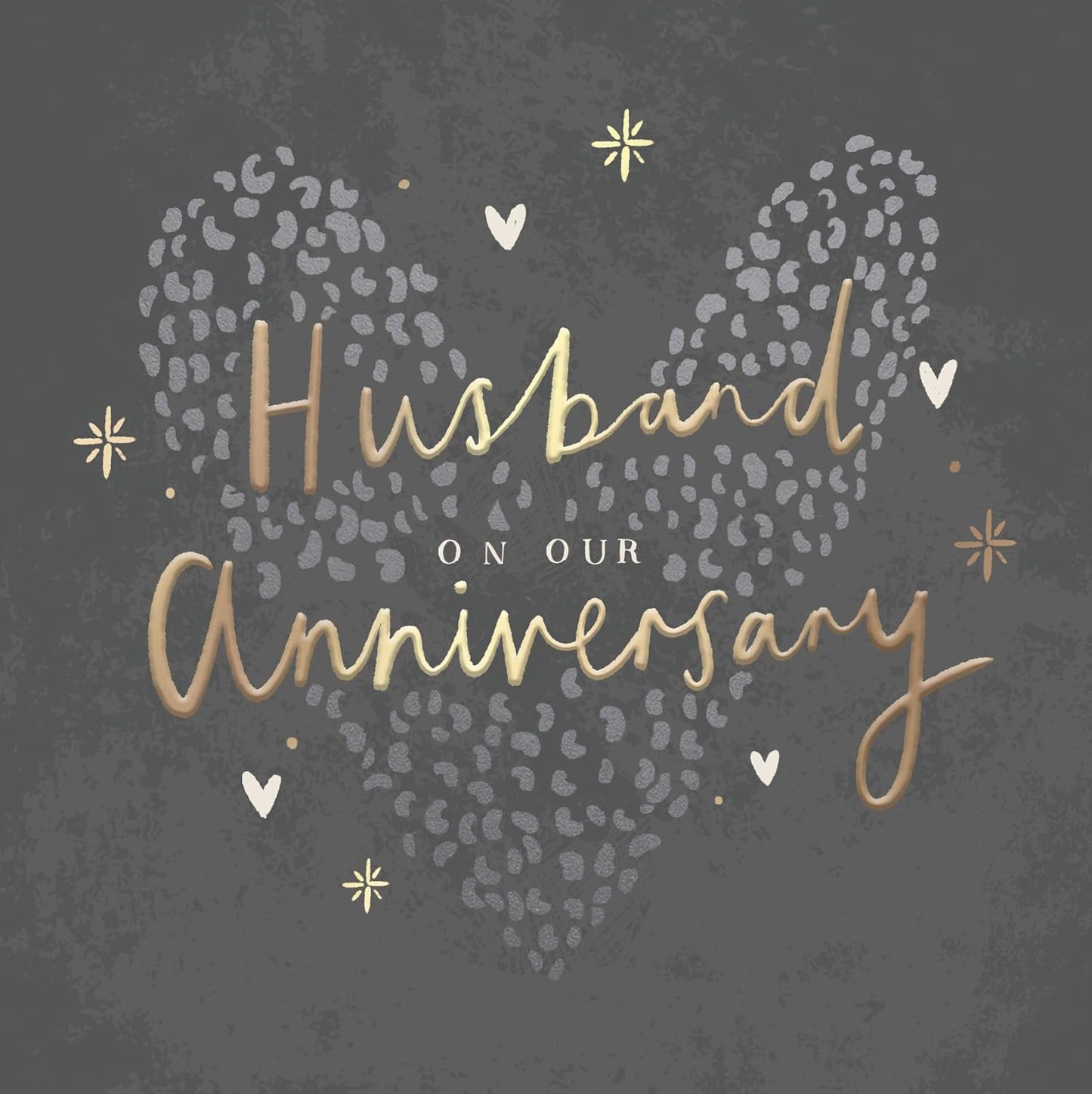 Heart Design Contemporary Luxury Foiled Husband Anniversary Card