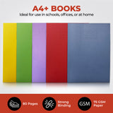 Janrax A4+ Yellow 48 Page Feint Ruled and Margin Exercise Book WF Paper with 225gsm Manilla Cover 240x340mm Workbook