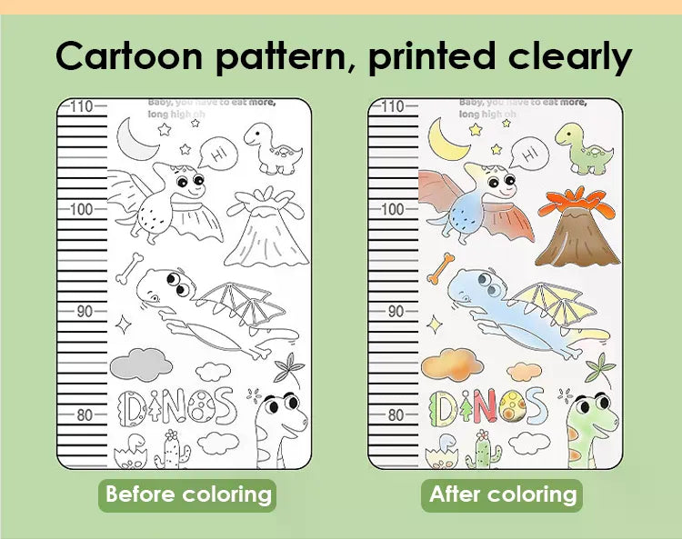 Doodling Height Chart Sticker And Picture Scroll with Removable Glue