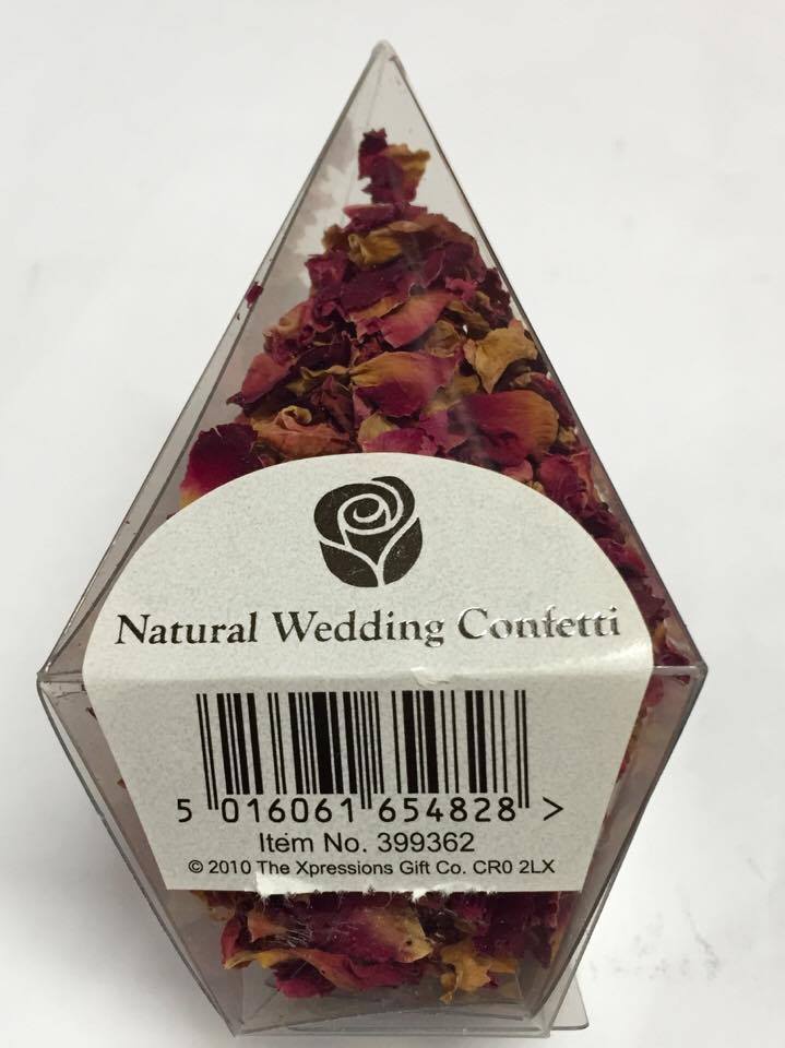 Wedding Confetti Confetti in Jewel Box - DRIED ROSE PURE NATURAL PETALS