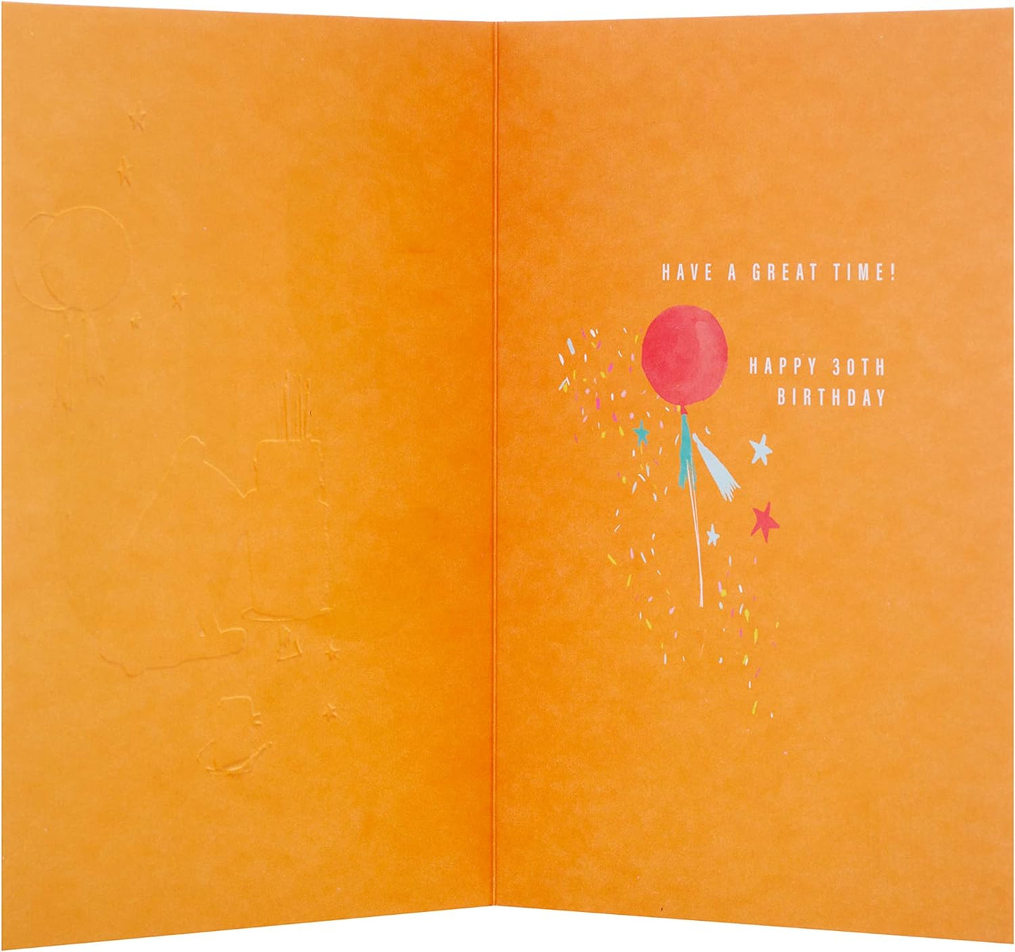 Contemporary Embossed Illustrated Bear Design 30th Birthday Card