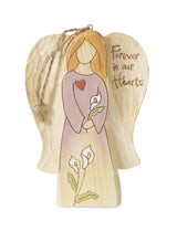 Forever In Our Hearts Angel Figurine with Twine String, 4-1/2"