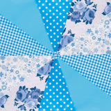 JA004 Blue Vintage Print Bunting 10m with 20 Pennants