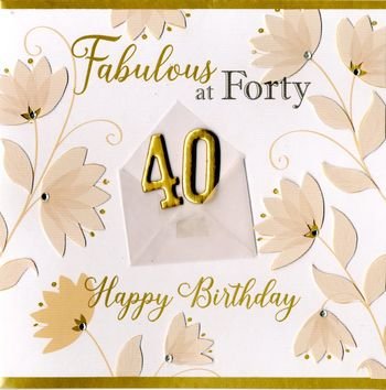 Second Nature Handmade Birthday Card Notting Hill Range 40th Birthday Flowers #NH043 