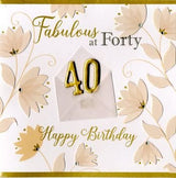 Second Nature Handmade Birthday Card Notting Hill Range 40th Birthday Flowers #NH043 