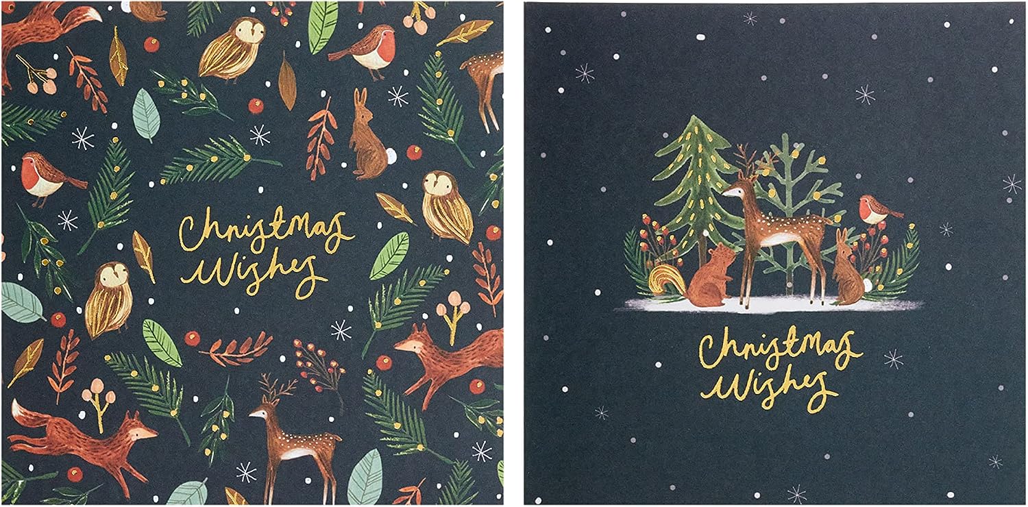 Box of 10 Winter Woodland Animals NSPCC Charity Christmas Cards with Envelopes