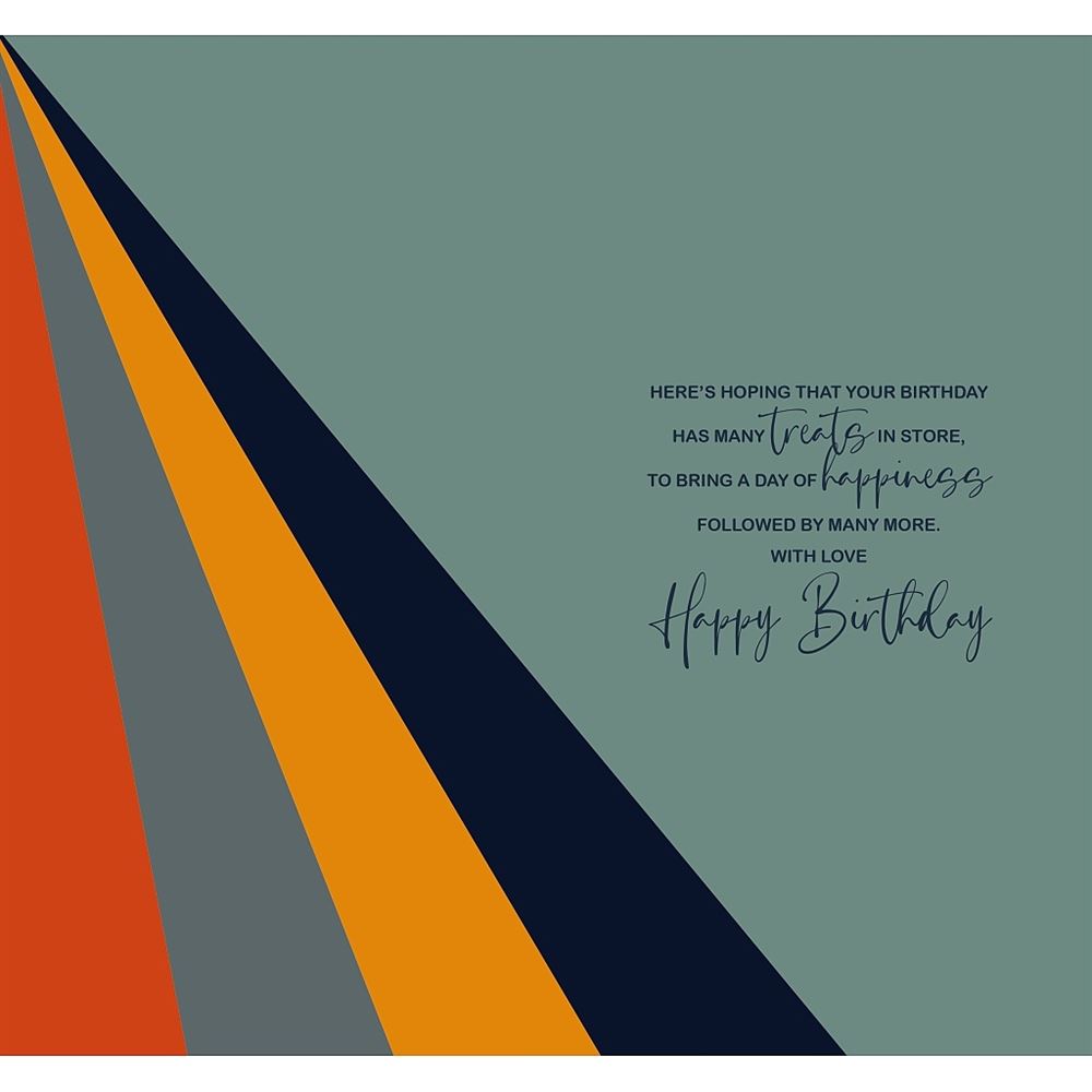 Nephew Birthday Card, Retro Design with Gold Foil Finish