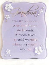 Juliana Glass Curved Edge Plaque & Flowers Lilac - Grandma