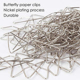 Pack of 50 Nickel Ideal Butterfly Shape 40mm Paper Clips
