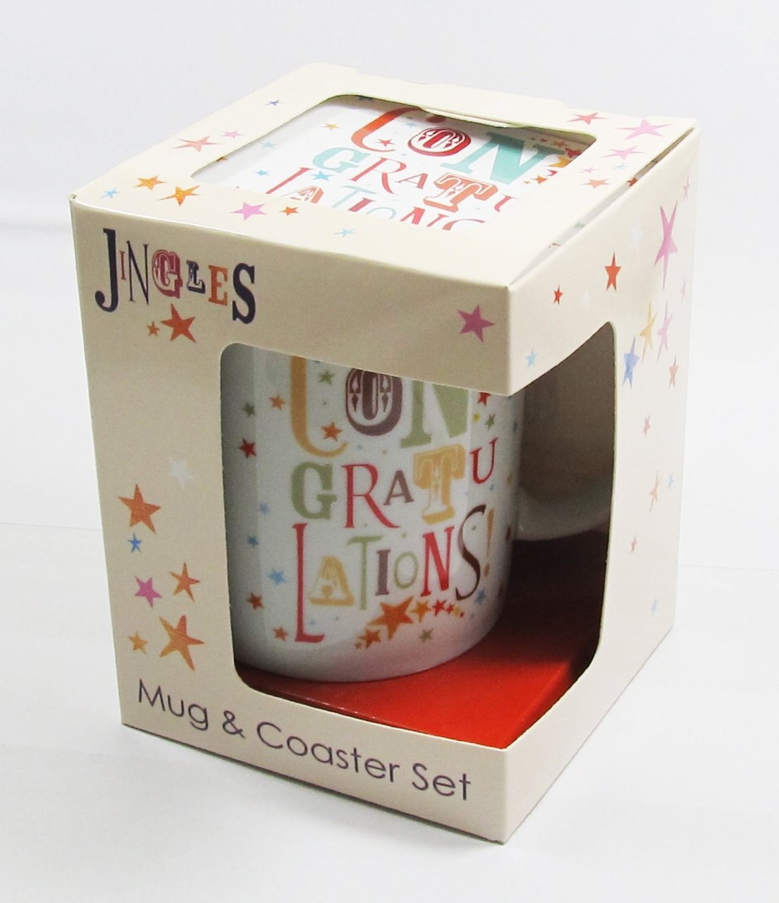 Congratulations ! Funky Gift Set Mug and Cork coaster