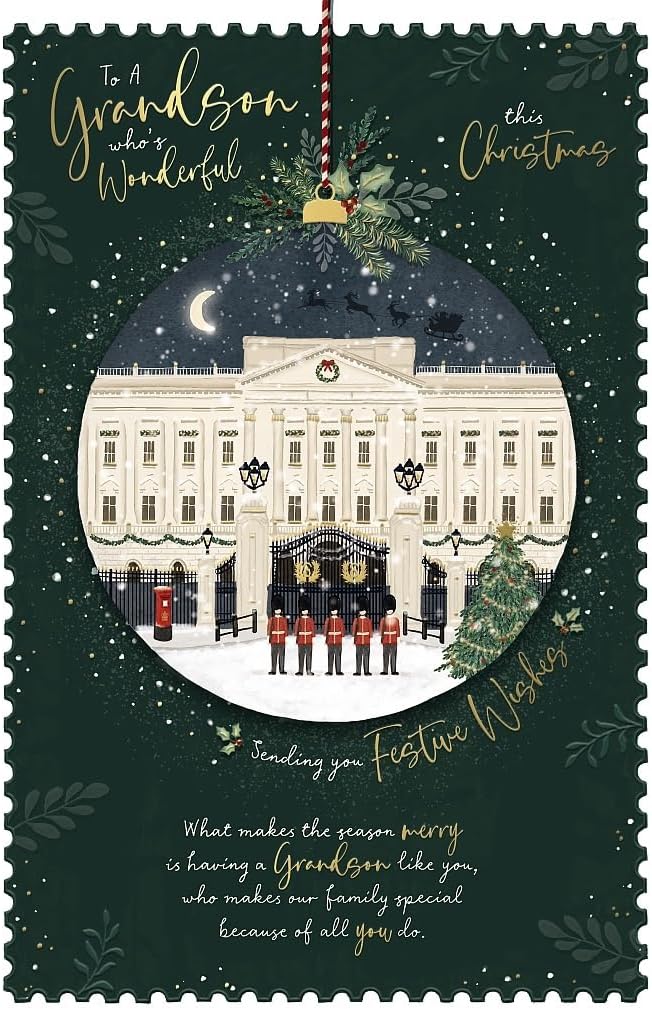 Buckingham Palace In Snow Grandson Christmas Card