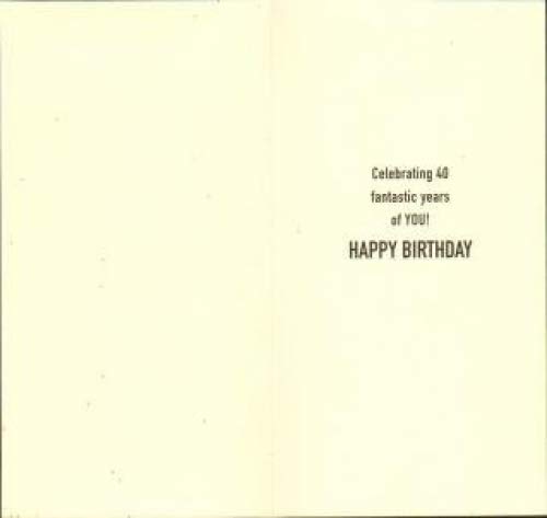 Age 40th Birthday Black & Gold Giltter Morden New 40 Today New Card 