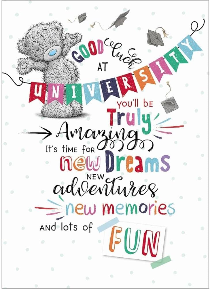 Bear With Graduation Hats Good Luck At University Card