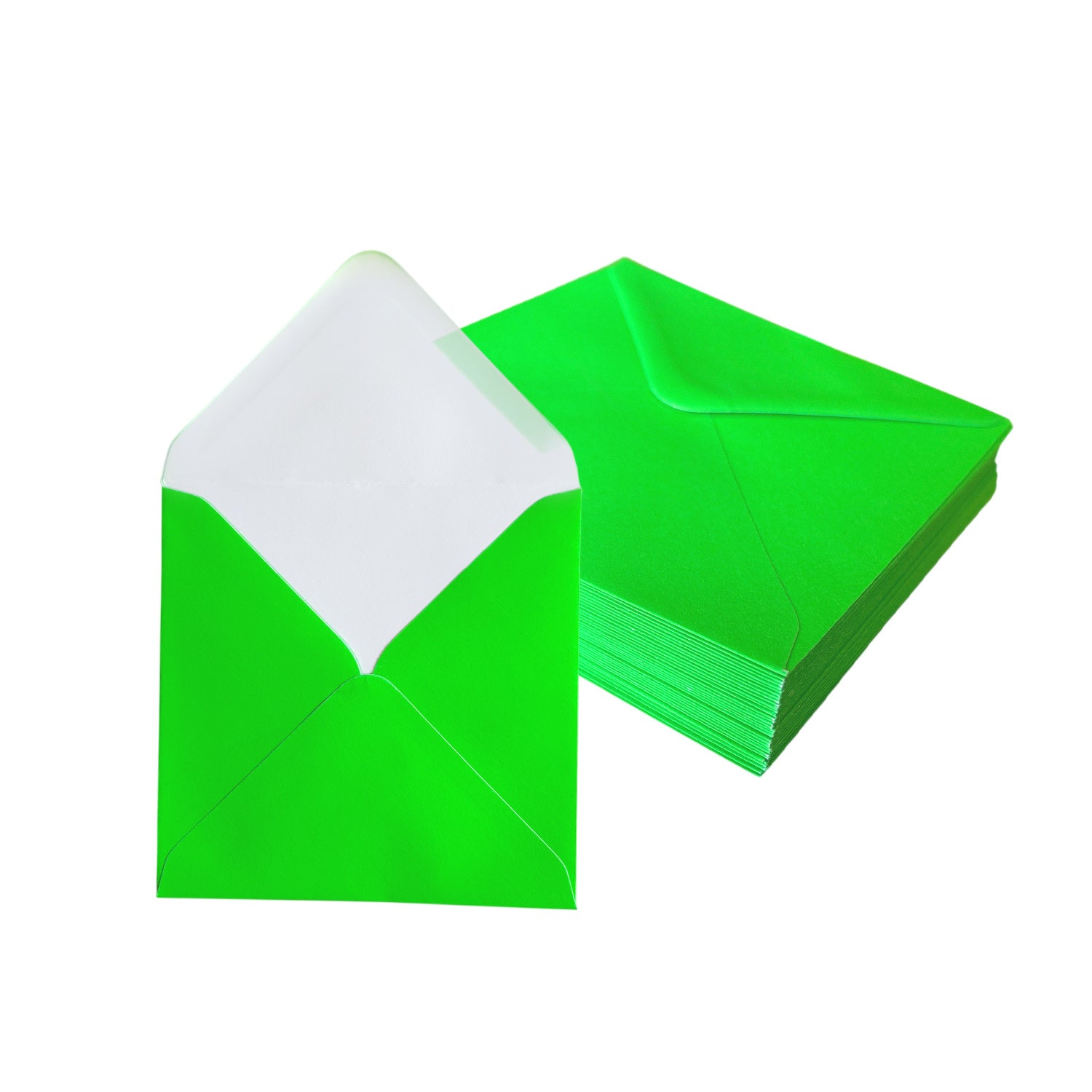 Pack of 50 Vivid Green 130x130mm Gummed Envelopes