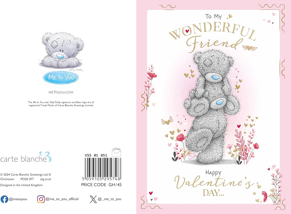 Bears On Top Of Each Other Friend Valentine's or Galentine's Day Card {DC}
