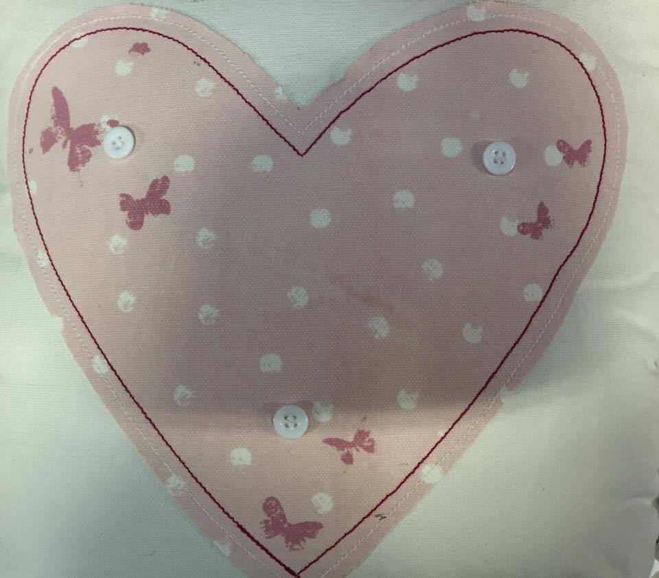 Heart Floral Design Pillow Cushion {DC}