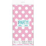 Lovely Pink Dots Rectangular Plastic Table Cover, 54"x108"