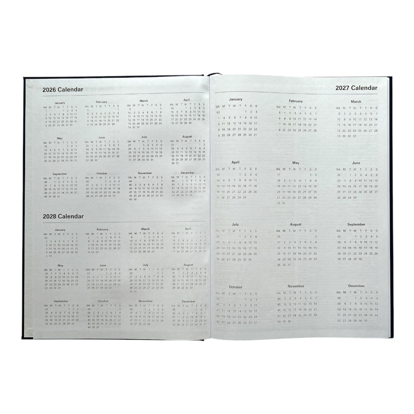 Janrax 2027 A4 Week To View Burgundy Desk Diary