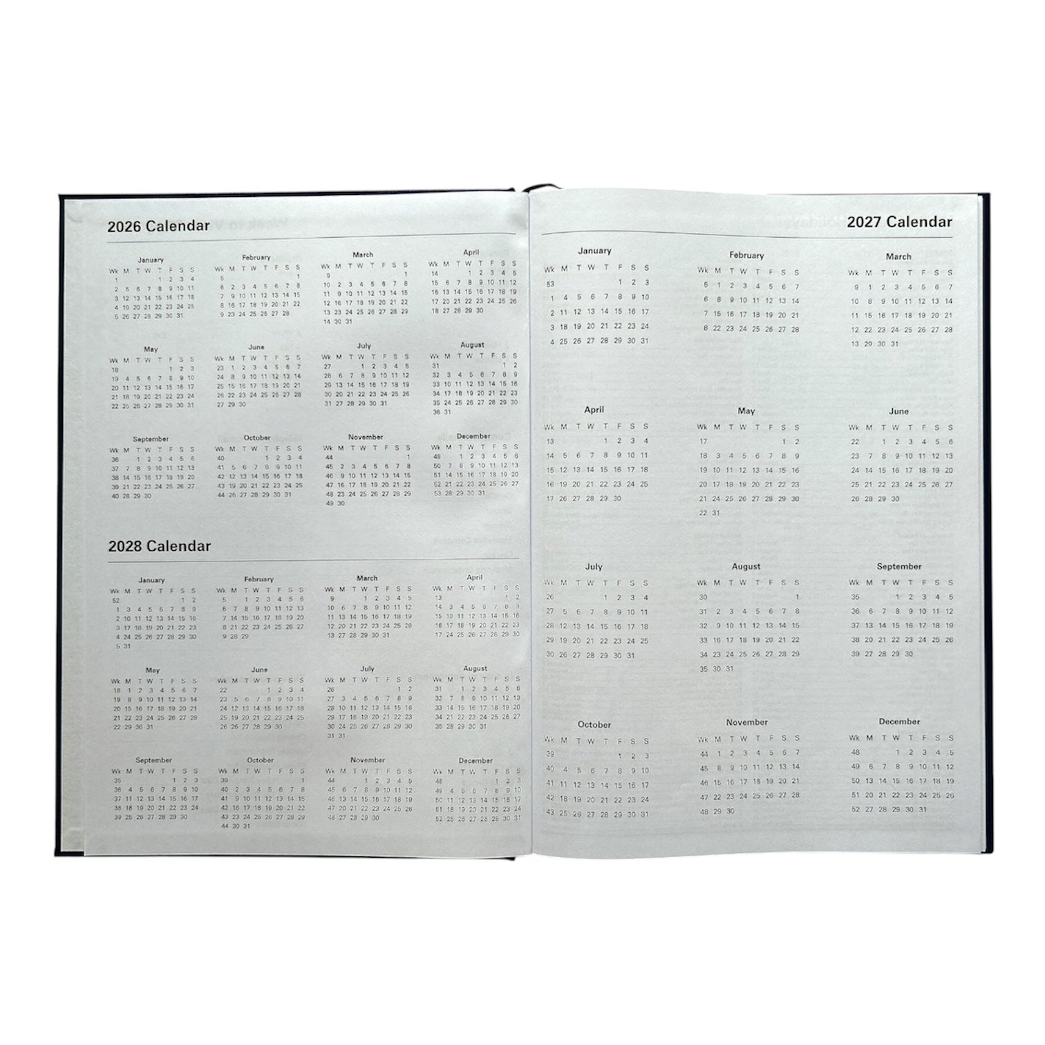 Janrax 2027 A4 Week To View Burgundy Desk Diary