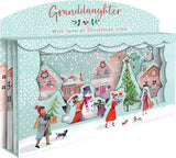 Granddaughter Spectacular 3D Street Scene Freestanding Christmas Card {DC}