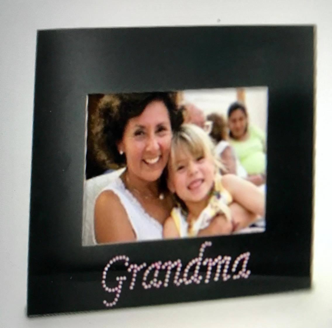 Impressions Photo Frame Black/Crystal "Grandma" 4"x6"
