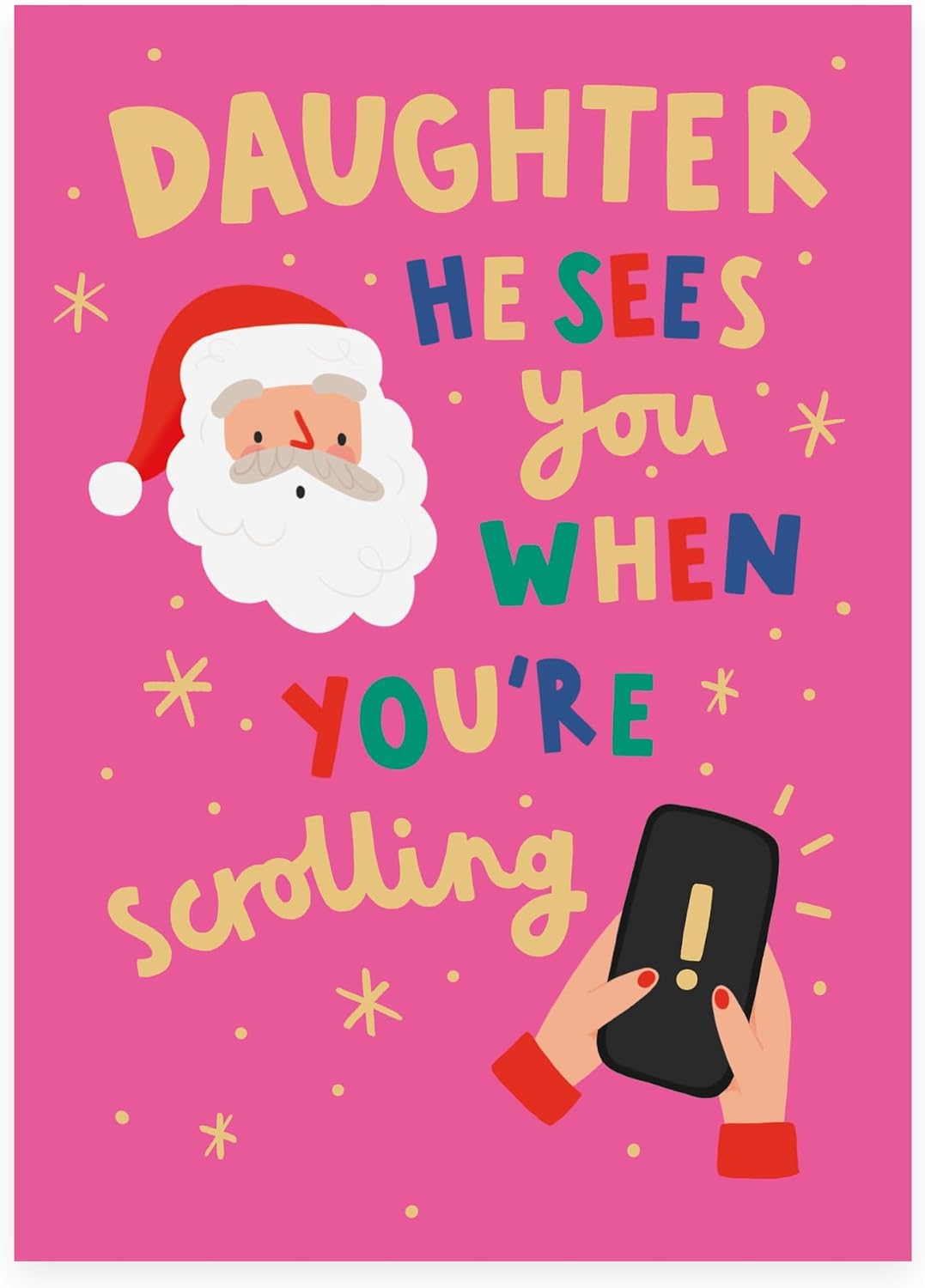 Santa Claus Phone Design Daughter Chirstmas Card