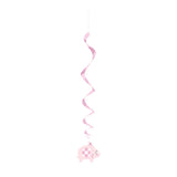 Pack of 3 26" Pink Floral Elephant Hanging Swirl Decorations