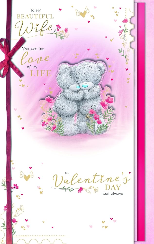 Bears Hugging Beautiful Wife Handmade Valentine's Day Card {DC}