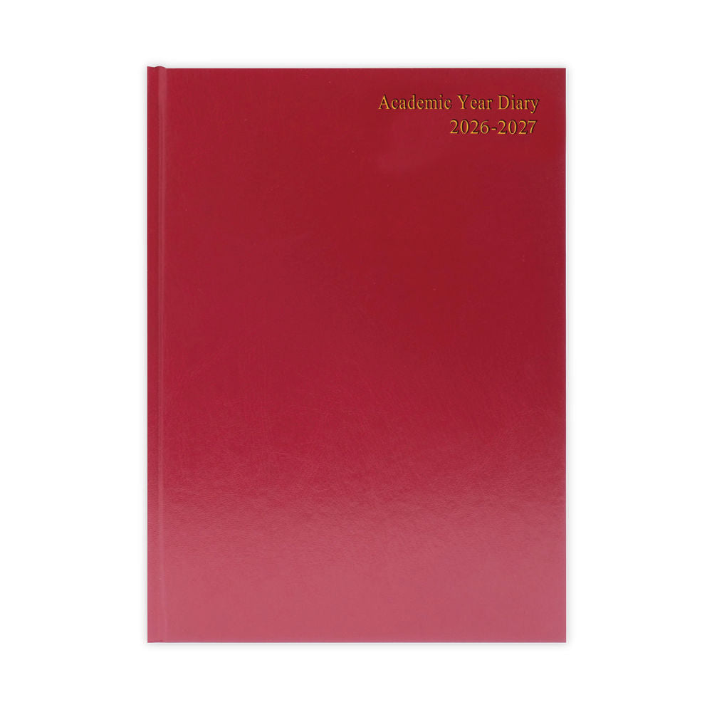 2026-2027 A5 Day Per Page Burgundy Academic Diary KF1A5ABG26