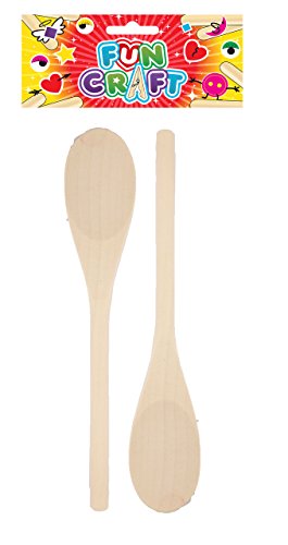 Pack of 2 Puppet Spoons Wooden 20.5x4cm {DC}