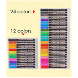 Pack of 24 Colors Art Drawing Outline Fineliner Marker pens