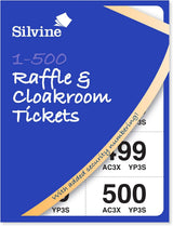 1 - 500 Raffle and Clockroom Tickets with Security Numbering {DC}