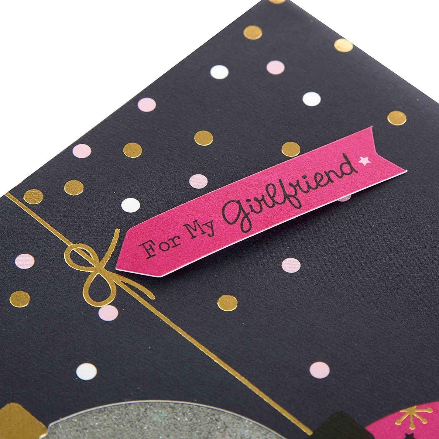 Hallmark 25499249 Medium Girlfriend Christmas Card 'Glitter Shaker' 