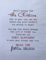 ALL OF YOU, NICE VERSE GOLD GILTTER TREE CHRISTMAS CARD 