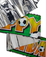 12ft Long Fold Foil 3D Soccer Happy Birthday Banner