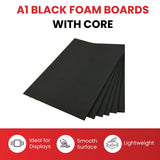Pack of 5 A1 10mm Black Foam Boards with Core – 594 x 841mm