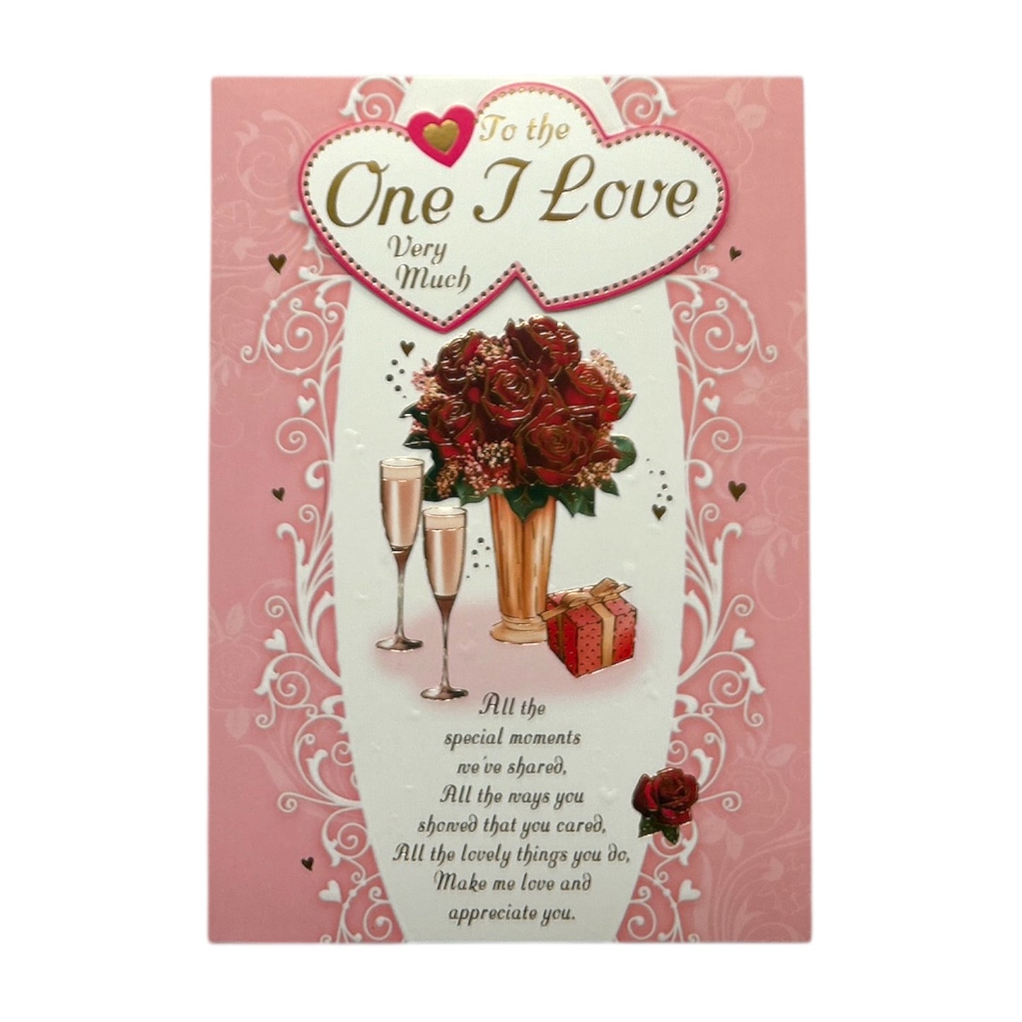 To The One I Love Rose Flower Pot Design Open Greeting Card